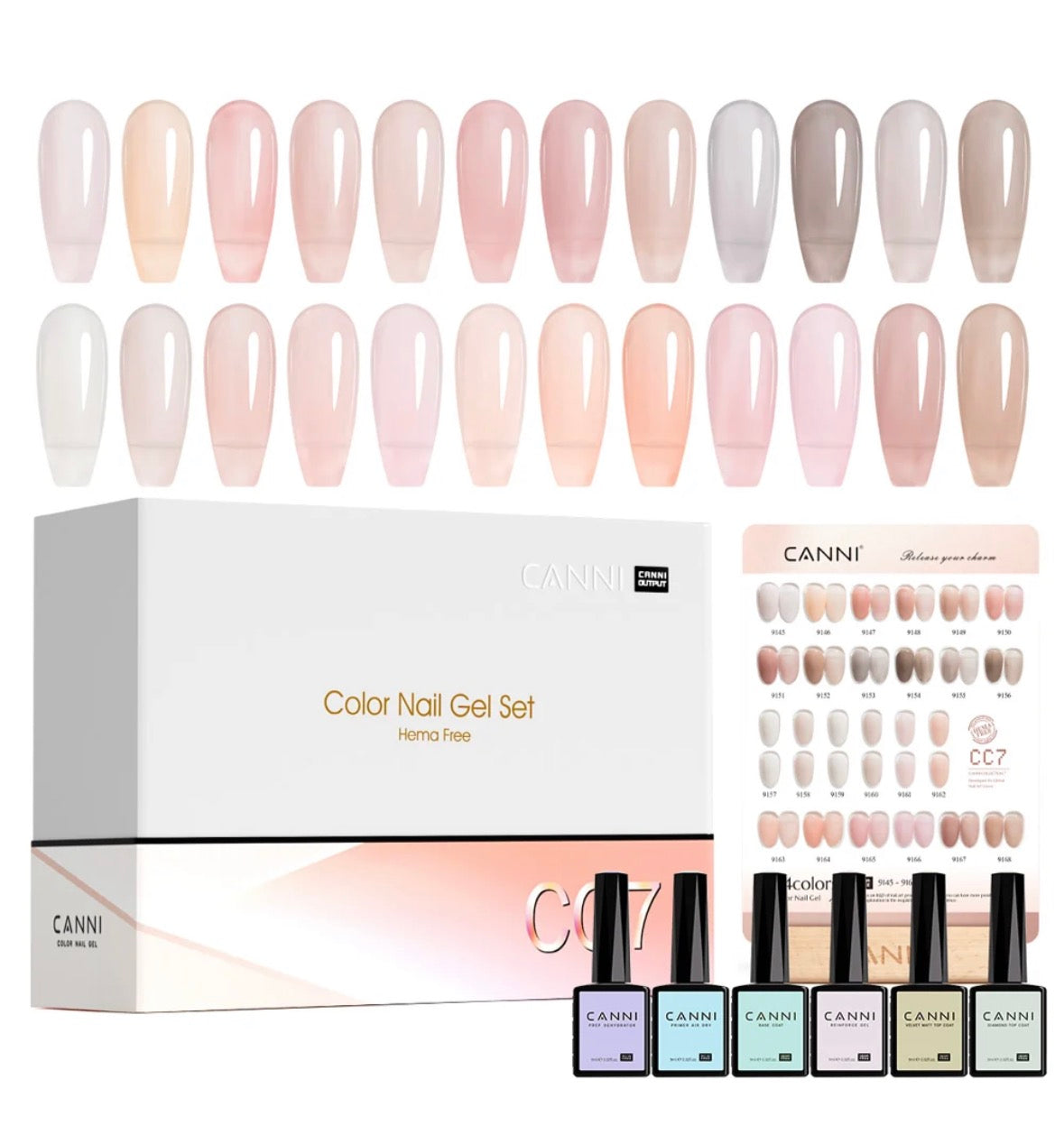 CC7 - Kit de 30 vernis gel couleur gelée translucide