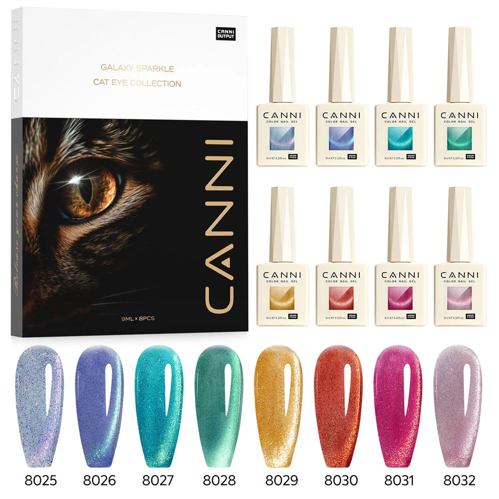 Coffret de 8 vernis gel œil de chat - Miracle du ciel étoilé